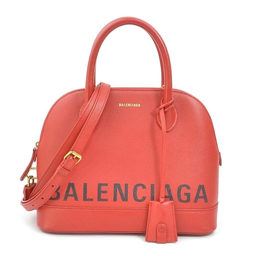 Balenciaga Ville top handle Shoulder Bag red gold leather